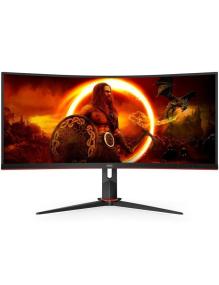 Monitor Gaming Ultraparonámico Curvo AOC CU34G2XP/BK 34'/ WQHD/ 1ms/ 180Hz/ VA/ Negro