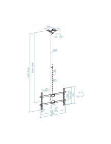 Soporte de Techo Giratorio/ Inclinable/ Nivelable TooQ LPCE1186TSLI-XL-B para TV de 43-86'/ hasta 60kg