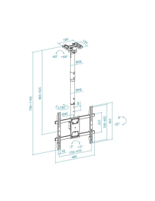 Soporte de Techo Giratorio/ Inclinable/ Nivelable TooQ LPCE1186TSLI-B para TV de 43-86'/ hasta 60kg