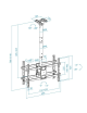 Soporte de Techo Giratorio/ Inclinable/ Nivelable TooQ LPCE2286TSLI-B para 2 TV de 43-86'/ hasta 100kg