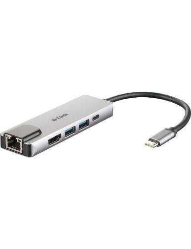 Docking USB Tipo-C D-Link DUB-M520/ 2xUSB/ 1xUSB Tipo-C/ 1xHDMI/ 1xRJ45/ 1xThunderbolt/ Gris