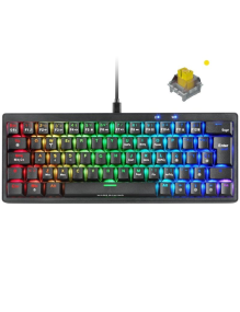 Teclado Gaming Mecánico Mars Gaming MKMINIPRO/ Switch Amarillo/ Negro