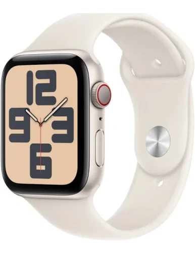 Apple Watch SE 3rd V2/ GPS/ 44mm/ Caja de Aluminio Blanco Estrella/ Correa Deportiva Blanco Estrella M/L