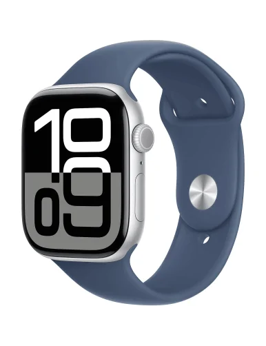 Apple Watch Series 10/ GPS/ Cellular/ 42mm/ Caja de Aluminio / Correa Deportiva Azul Denim S/M