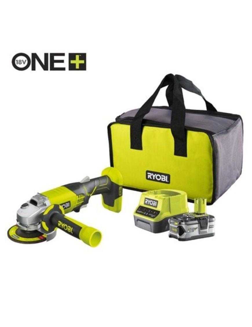 Amoladora Sin Cable Ryobi ONE+ R18AG-140S/ 1 Batería 18V 4.0 Ah/ Cargador 2.0 A/ Bolsa de Transporte