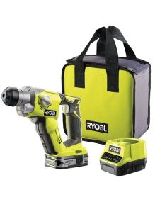 Martillo Percutor Sin Cable Ryobi ONE+ R18SDS-125S/ 1 Batería 18V 2.5 Ah/ Cargador 2.0 A/ Bolsa de Transporte