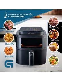 Freidora por Aire / Sin Aceite Grunkel Black Light Fryer/ 1400W/ Capacidad 6L