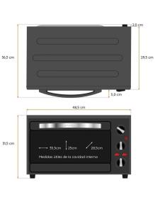 Horno de Sobremesa Grunkel HR-28N RM/ 1600W/ Capacidad 28L