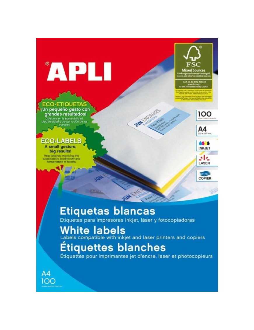 Etiquetas Adhesivas Apli 01263/ 64.6 x 33.8mm/ 100 Hojas