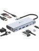 Docking USB Tipo-C Leotec LEDS01/ 3xUSB/ 2xUSB Tipo-C/ 1xUSB Tipo-C PD/ 1xHDMI 4K/ 1xVGA/ 1xRJ45/ 1xAudio/ 1xLector Tarjetas SD 