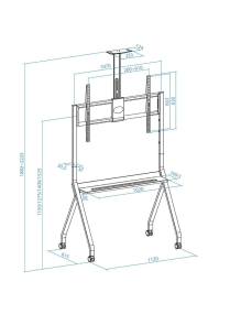 Soporte de Suelo con Ruedas TooQ FS20208M-B para TV de 55-100'/ hasta 120kg