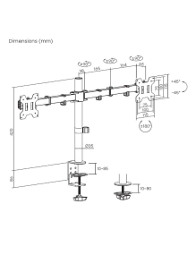 Soporte para 2 Monitores Aisens DT32TSR-279/ hasta 10kg