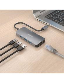 Docking USB Tipo-C Aisens ASUC-6P019-GR/ 1xHDMI/ 3xUSB/ 1xRJ45/ 1xUSB Tipo-C PD/ Gris