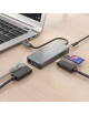 Docking USB Tipo-C Aisens ASUC-9P018-GR/ 2xHDMI/ 3xUSB/ 1xRJ45/ 1xLector Tarjetas/ 1xUSB Tipo-C PD/ Gris