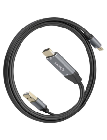 Cable Conversor Aisens A109-0871/ HDMI Macho/ USB Macho - USB Tipo-C Macho/ 1.8m/ Negro