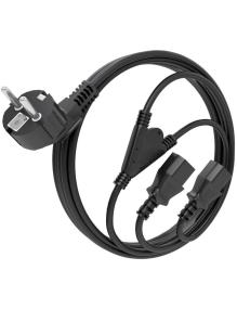 Cable Alimentación CPU Aisens A132-0864/ CEE7 Macho - 2x C13 Hembra/ 1.8m/ Negro