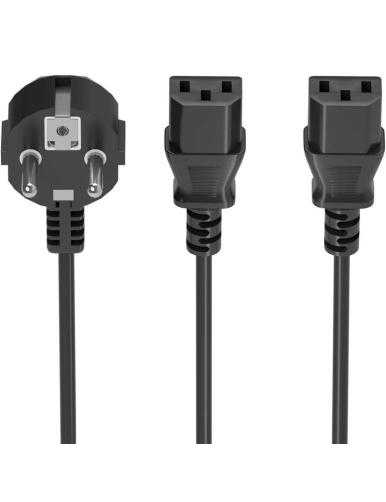 Cable Alimentación CPU Aisens A132-0865/ CEE7 Macho - 2x C13 Hembra/ 3m/ Negro