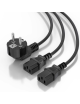 Cable Alimentación CPU Aisens A132-0865/ CEE7 Macho - 2x C13 Hembra/ 3m/ Negro