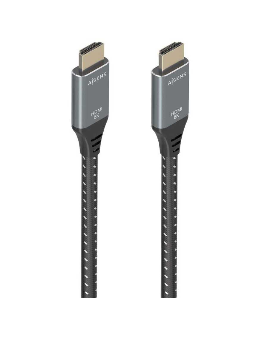 Cable HDMI 2.1 8K Aisens A150-0877/ HDMI Macho - HDMI Macho/ 7m/ Gris y Negro