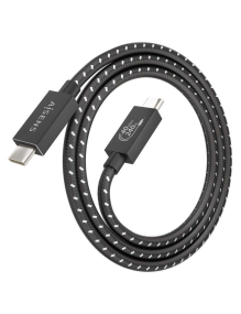 Cable USB 4.0 Tipo-C Aisens A107-0867/ USB Tipo-C Macho - USB Tipo-C Macho/ Hasta 240W/ 1m/ Gris