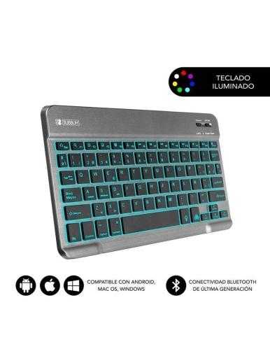 Teclado Compacto Inalámbrico por Bluetooth Subblim Smart Backlit/ Gris