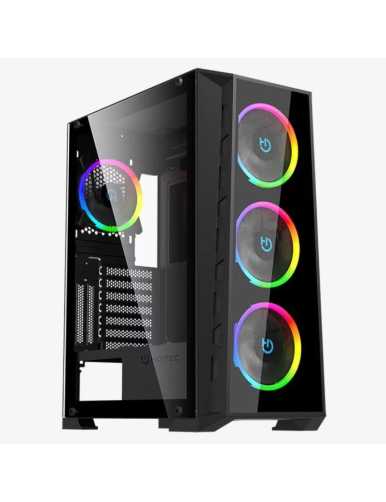 Caja Gaming Semitorre Hiditec MH12 GLASS