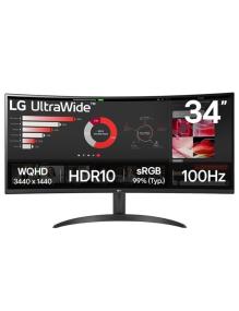 Monitor Profesional Ultrapanorámico Curvo LG 34WR50QK-B 34'/ WQHD/ Negro