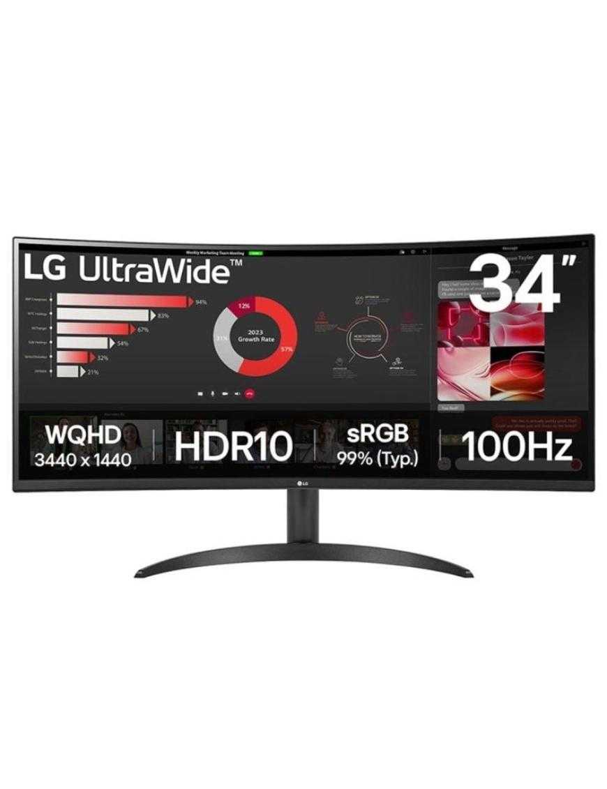 Monitor Profesional Ultrapanorámico Curvo LG 34WR50QK-B 34'/ WQHD/ Negro