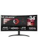 Monitor Profesional Ultrapanorámico Curvo LG 34WR50QK-B 34'/ WQHD/ Negro