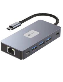 Docking USB Tipo-C Leotec LEDS02/ 3xUSB/ 1xUSB Tipo-C/ 1xUSB Tipo-C PD/ 2xHDMI 4K/ 1xRJ45/ 1xLector Tarjetas SD y MicroSD/ Gris