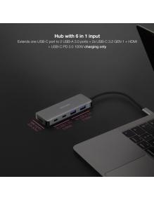 Docking Tipo-C Nanocable 10.16.1006/ 2xUSB/ 1xHDMI 4K/ 2xUSB Tipo-C/ 1xUSB Tipo-C PD