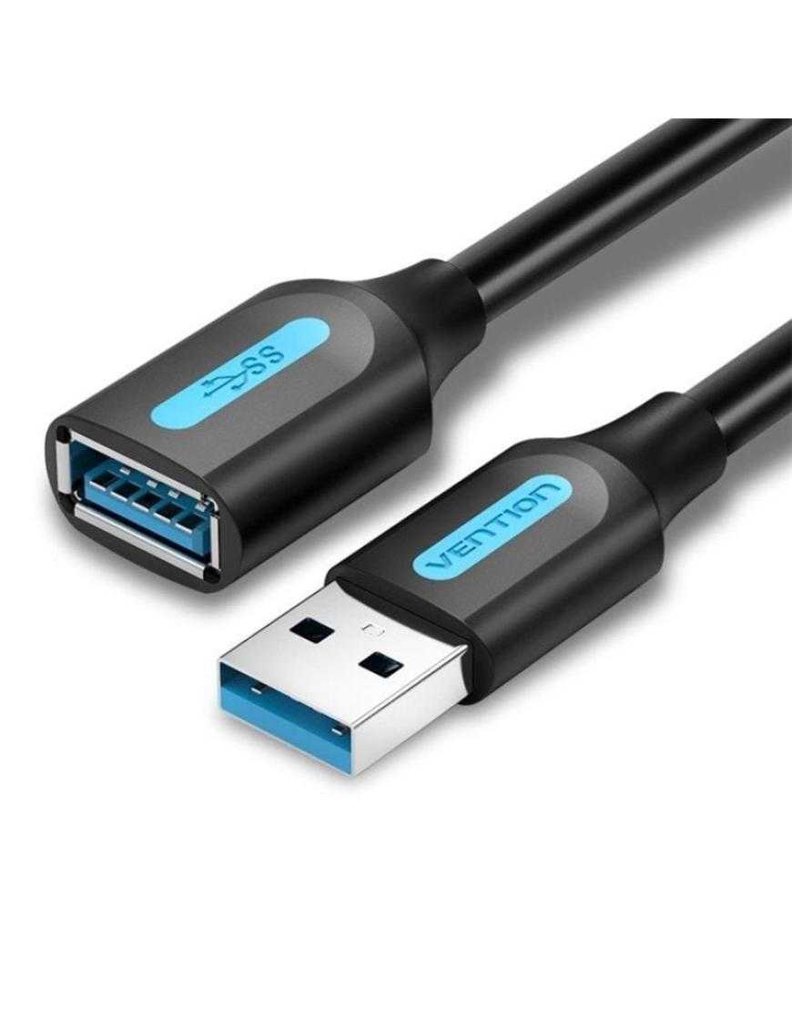 Cable Alargador USB 3.0 Vention CBHBH/ USB Macho - USB Hembra/ 5Gbps/ 2m/ Negro