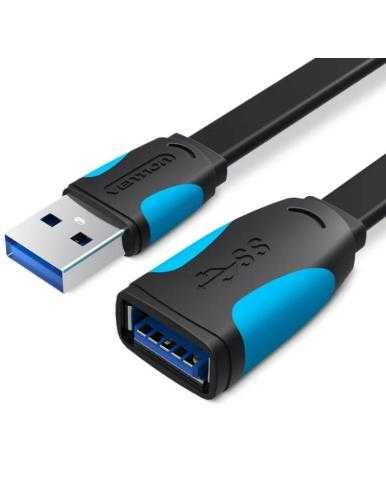 Cable Alargador USB 3.0 Vention VAS-A13-B050/ USB Macho - USB Hembra/ 5Gbps/ 50cm/ Negro y Azul