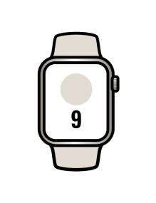 Apple Watch Series 9/ GPS/ 41mm/ Caja de Aluminio Blanco Estrella/ Correa Deportiva Blanco Estrella S/M