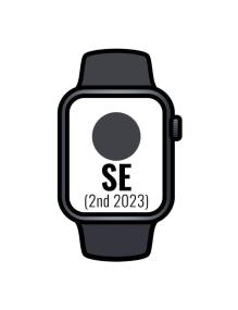 Apple Watch SE 2 Gen 2023/ GPS/ 44mm/ Caja de Aluminio Medianoche/ Correa Deportiva Medianoche S/M