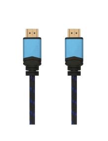 Cable HDMI 2.0 4K Aisens A120-0356 V2/ HDMI Macho - HDMI Macho/ Hasta 10W/ 2250Mbps/ 1m/ Negro/ Azul