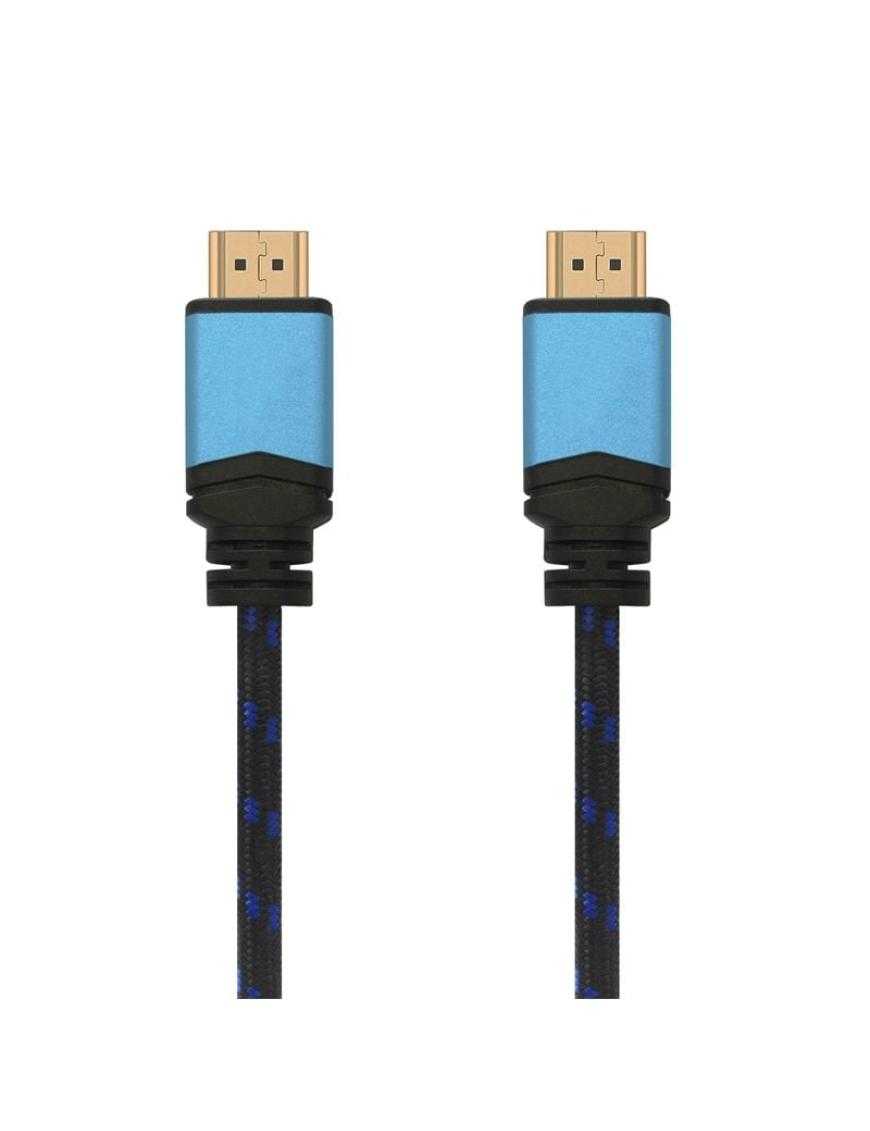 Cable HDMI 2.0 4K Aisens A120-0356 V2/ HDMI Macho - HDMI Macho/ Hasta 10W/ 2250Mbps/ 1m/ Negro/ Azul