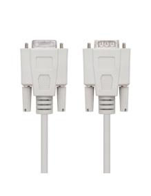 Cable Serie RS232 Nanocable 10.14.0203/ DB9 Macho - DB9 Hembra/ 3m/ Beige