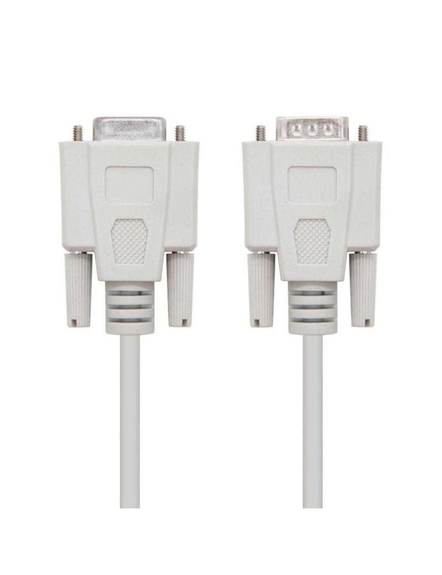 Cable Serie RS232 Nanocable 10.14.0203/ DB9 Macho - DB9 Hembra/ 3m/ Beige