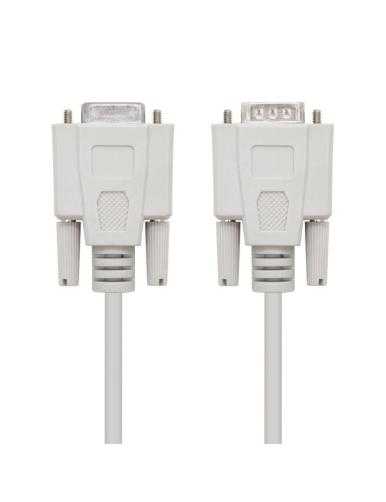 Cable Serie RS232 Nanocable 10.14.0203/ DB9 Macho - DB9 Hembra/ 3m/ Beige