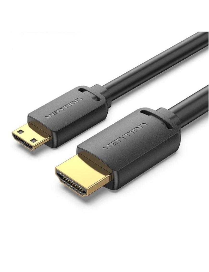 Cable HDMI 4K Vention AGHBF/ HDMI Macho - Mini HDMI Macho/ 1m/ Negro