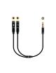 Adaptador Audio Nanocable 10.24.1202/ Jack 3.5 Macho - 2x Jack 3.5 Hembra/ 30cm/ Negro