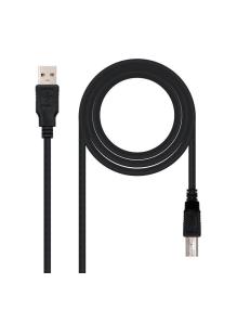 Cable USB 2.0 Impresora Nanocable 10.01.0105-BK/ USB Tipo-B Macho - USB Macho/ 4.5m/ Negro