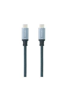 Cable USB 3.1 Tipo-C Nanocable 10.01.4101-COMB/ USB Tipo-C Macho - USB Tipo-C Macho/ Hasta 100W/ 20Gbps/ 1m/ Gris y Negro