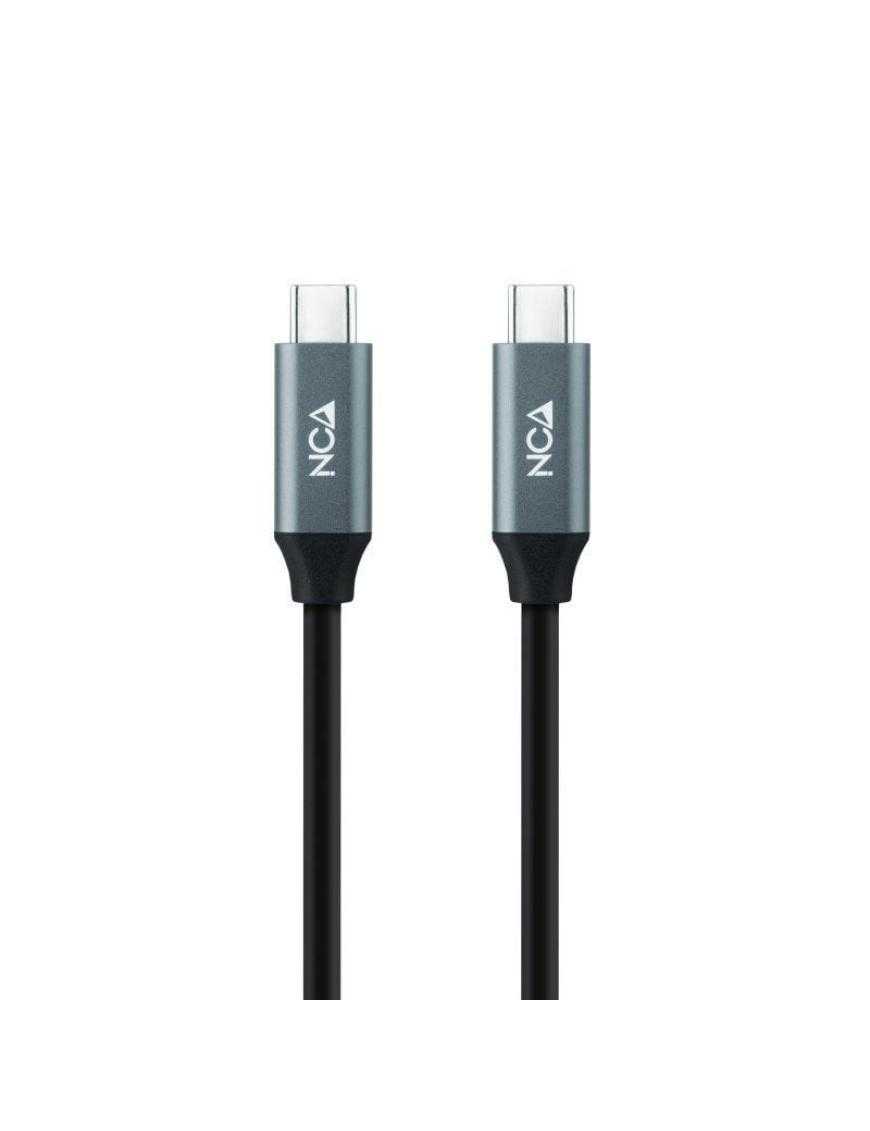 Cable USB 3.2 Tipo-C Nanocable 10.01.4301-L150/ USB Tipo-C Macho - USB Tipo-C Macho/ 1.5m/ Gris y Negro