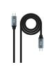 Cable USB 3.2 Tipo-C Nanocable 10.01.4303/ USB Tipo-C Macho - USB Tipo-C Macho/ 3m/ Gris y Negro