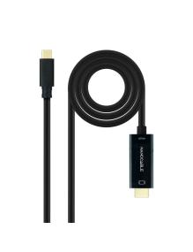 Cable Conversor Nanocable 10.15.5133/ USB Tipo-C Macho - HDMI Macho/ 3m/ Negro