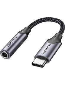 Adaptador Audio Vention BGMHA/ Jack 3.5 Hembra - USB Tipo-C Macho/ 10cm/ Gris