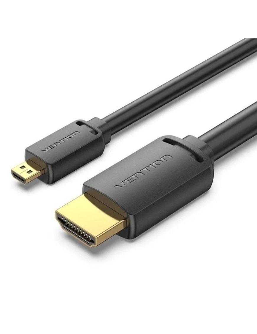 Cable Micro HDMI 2.0 4K Vention AGIBI/ HDMI Macho - Micro HDMI Macho/ 3m/ Negro