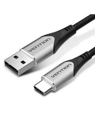 Cable USB 2.0 Tipo-C Vention CODHD/ USB Tipo-C Macho - USB Macho/ Hasta 60W/ 480Mbps/ 50cm/ Gris